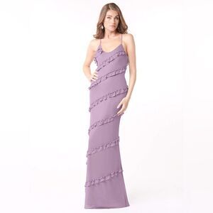 Azazie Harlow bridesmaid dress plum color size 4 NWT in packaging